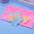 Rosa Silikonform mit 11 Sternen für DIY-Backen und Schokoladenherstellung - Rosa 8-Loch Stern