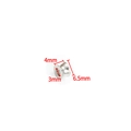 Silver stainless steel 4mm small spacer bead for DIY necklace and bracelet jewelry making - Polished Horn Bead / 6.5x4x3mm / Steel