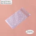 Self-adhesive white polka dot clear bags for gifts and cookies, size 10x15+4cm, 100 pack - Frosted White Polka Dot 10*15+4cm (100pcs/Pack)