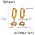 Boucles d'oreilles créoles arbre de vie en acier doré avec zircon 5A variante - Huggie Martelé Large Arbre de Vie (Q149) / Or
