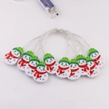 Catena luminosa a LED con pupazzi di neve, cappelli verdi e sciarpe rosse natalizie - Stile Pupazzo di Neve di Natale / 1,65m 10-LED (Scatola batteria luce fissa)