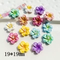 Vue à plat de 13 fleurs en résine de 19mm avec perles pour loisirs créatifs DIY - Petit Couleurs Mélangées Aléatoires