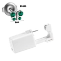 Sterile ear piercing tool with 6mm butterfly stud featuring green crystal inlay - Silver-Green Zircon