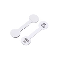 Self-adhesive white dumbbell jewelry tags with SIZE 20 label for rings and prices - Size 20 / 100pcs Pack / White