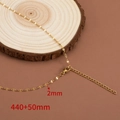 2mm golden stainless steel lip chain necklace with lobster clasp and extension chain - Lips Chain / Gold