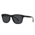 Classic black square TR sunglasses for men featuring grey lenses and tricolor temple detail - Black Frame Grey Red Legs