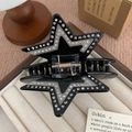 Pinza per capelli a stella nera Y2K con strass per donna in stile retrò - Stella Nera (A3-4-19)