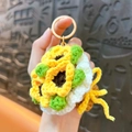 Handmade crochet sunflower bouquet keychain charm for school graduation gifts. - Sunflower Bouquet / Yellow