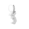 Polished silver gothic style alphabet pendant with high-shine finish and secure loop - Letter Z / Steel