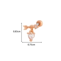 Rose gold arrow through heart ear stud featuring a clear heart-shaped zircon stone - Arrow Heart Style (5# Rose Gold)