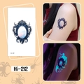 Luminous blue Halloween tattoo sticker with retro frame and glowing skull design Hi-212 - Hi-212 Ornate Mirror