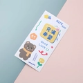Autocollants mignons de dessin animé avec ours brun et lapin rose pour tasses et agendas - Plein d'Espoir