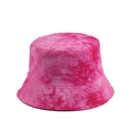 Dettaglio delle cuciture rinforzate sulla tesa del cappello a secchiello rosa tie-dye - Taglia unica / Rosa Tie-Dye