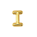 3D balloon initial letter I pendant necklace with mirror polished 18K gold plating - Letter I (Gold)