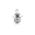 DIY Christmas snowman pendant in antique silver finish for handmade necklaces - 15x12mm/1g / Snowman Type A