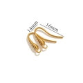 Golden stainless steel earring hooks with small diamond inlay in 14mm and 16mm sizes - Style 7 / Gold