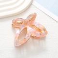 Molla per capelli vintage francese con motivo acetato marmorizzato rosa e telaio oro - Marmo Rosa Bianco (2)