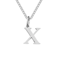 Elegant minimalist silver stainless steel chain necklace with capital letter X pendant - Letter X / Steel Color