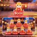 Collectible Siamese Cat resin blind box set with 7 lucky golden cartoon figures - Rotating Lucky Horse / Full Box (6 Pieces)