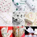 Christmas theme pearlescent tissue paper with festive snowflake and pinecone prints - 10-20 Sheets Pack / Random Mixed