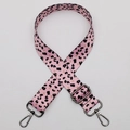 Adjustable crossbody bag strap with stylish pink leopard print and metal hooks - No. 611 Gunmetal Hook