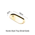 Small gold stainless steel Nordic style tray with a polished mirror finish for home decor - C40 Gold Small Tray