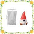 DIY Silikonform Weihnachtswichtel für Kerzen und Gips mit Größenangaben - Gesichtsloser Gnom - Dünner Stil