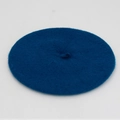 Boina clásica de lana azul oscuro para mujer con estilo vintage y textura acogedora - M (56-58cm) / Aguamarina