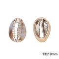 Golden and tortoiseshell acrylic shell charms for DIY jewelry making 13x19mm - Style 1 Shell 13x19mm Gold 2pcs/Pack
