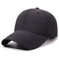 Gorra de béisbol negra minimalista con protección solar y diseño clásico de seis paneles - Ajustable / Negro