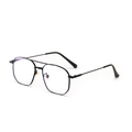 Black metal fine frame aviator glasses with classic double bridge design for men and women - Black Frame Clear Lens