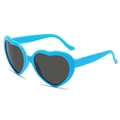 Sky blue heart-shaped sunglasses for women featuring dark grey UV protection lenses - Sky Blue