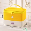 Portable oxford medical kit in yellow and white color with carry handle and cross logo - Extra Large / Yellow
