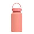 650ml peach pink vacuum insulated sport flask with matte powder coating and carry handle - 650ml / Regular Fit / Coral Pink