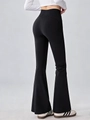 Achteraanzicht van zwarte yoga-broek met hoge taille en corrigerend lift-effect - S / Zwart