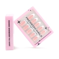 Pink French press-on nails set with white tips and almond shape in premium box packaging - 30 Packs / Pink French Style (GD30)