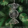 Ornement de Noël en forme de bonbon en acrylique, hauteur 114mm, lot de 50 pièces - Sucette de Noël 114mm