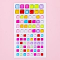 Self-adhesive colorful acrylic square rhinestone stickers for DIY craft decoration - Multi-size Colorful Square
