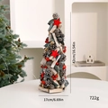 Albero di Natale artigianale con pigne e stelle rosse, altezza di 42 centimetri - Albero di Natale