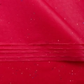 Close-up of red glitter tissue paper showing delicate texture and sparkling flower wrap detail - Glitter Red