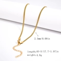 2.5mm gold plated stainless steel box chain necklace with lobster clasp for women - 2.5mm Double Row Box Chain - Gold