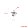 Pendentif tortue en acier inoxydable argenté avec dimensions de 13 mm x 11 mm marquées - Style de Tortue de Mer (1#)