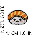 Detailed size specifications for cartoon sushi embroidery patch with precise dimensions - Hand-rolled Sushi