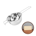 304 stainless steel chocolate melting pot with double pour spouts and retail box - 600ml/304 Steel/Brown Box / Silver