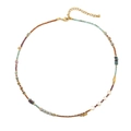 Collier bohème en perles colorées avec perles d'eau douce et fermoir mousqueton doré - Collier en pierre naturelle multicolore XL-850J
