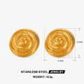 Goldene Edelstahl-Ohrringe mit Spiralstruktur für einen modischen Strandurlaubsstil - Polierte Spiral Ohrstecker