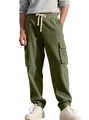 Dettaglio dei pantaloni cargo in velluto a coste verde oliva con grandi tasche laterali - S / Verde Militare