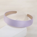 Minimalist wide lavender purple satin headband with smooth fabric and non-slip lining - Light Purple