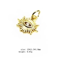Gold sunburst evil eye charm with micro-inset zircon for DIY jewelry making - Sun Eye (20#)