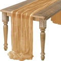 Elegant gold cheesecloth table runner with pleated texture for boho wedding decor - 90*180cm / Ginger Yellow